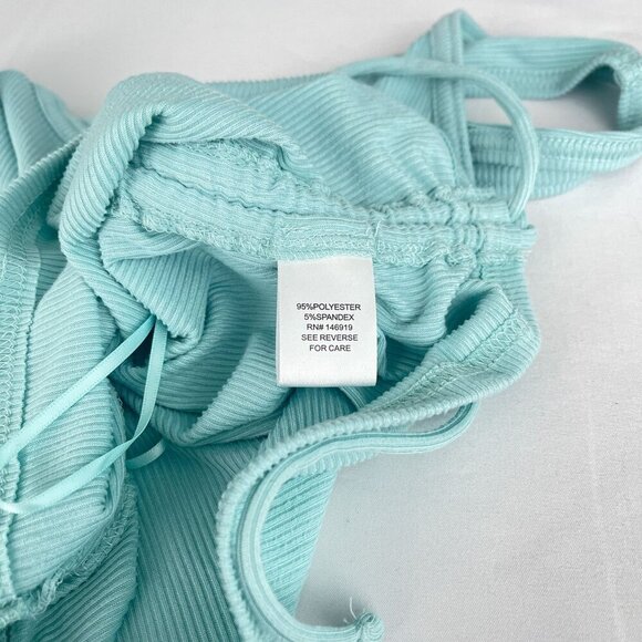 Freshman Sleeveless Rib Scoop Neck Tank Top Drawstring Side Light Blue Women S - Picture 7 of 10